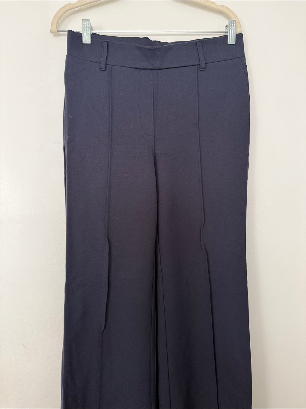 Quince Navy Wide-Leg Dress Pants